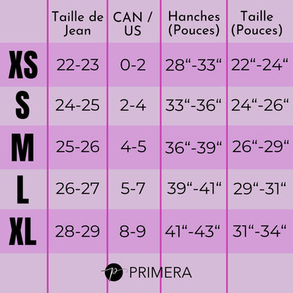 Guide des tailles - Primera boutique Saint-Zotique